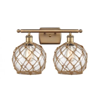 A thumbnail of the Innovations Lighting 516-2W Farmhouse Rope Brushed Brass / Clear / Brown