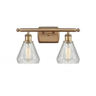 A thumbnail of the Innovations Lighting 516-2W Conesus Brushed Brass / Clear Crackle