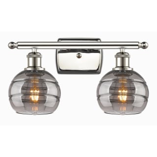 A thumbnail of the Innovations Lighting 516-2W-9-16 Rochester Vanity Polished Nickel / Light Smoke