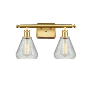 A thumbnail of the Innovations Lighting 516-2W-12-16 Conesus Vanity Clear Crackle / Satin Gold