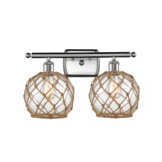 A thumbnail of the Innovations Lighting 516-2W Farmhouse Rope Brushed Satin Nickel / Clear / Black