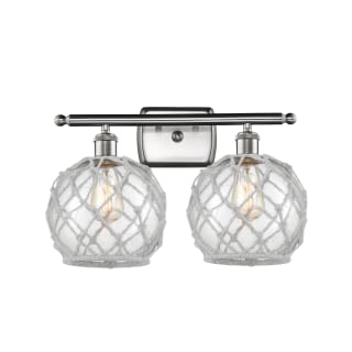 A thumbnail of the Innovations Lighting 516-2W Farmhouse Rope Brushed Satin Nickel / Clear / White