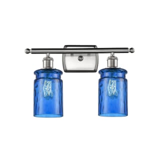 A thumbnail of the Innovations Lighting 516-2W Candor Brushed Satin Nickel / Princess Blue Waterglass