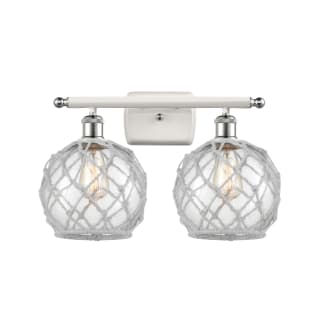 A thumbnail of the Innovations Lighting 516-2W Farmhouse Rope White and Polished Chrome / Clear Glass