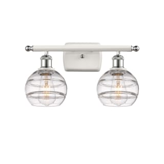 A thumbnail of the Innovations Lighting 516-2W-9-16 Rochester Vanity White Polished Chrome / Clear