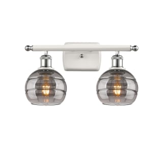 A thumbnail of the Innovations Lighting 516-2W-9-16 Rochester Vanity White Polished Chrome / Light Smoke