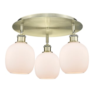 A thumbnail of the Innovations Lighting 516-3C-10-18 Belfast Flush Antique Brass / Matte White