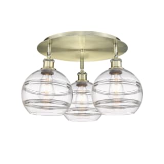 A thumbnail of the Innovations Lighting 516-3C-11-20 Rochester Flush Antique Brass / Clear