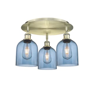 A thumbnail of the Innovations Lighting 516-3C-11-18 Bella Flush Antique Brass / Princess Blue