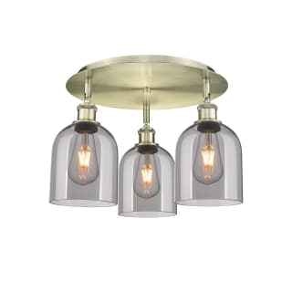 A thumbnail of the Innovations Lighting 516-3C-11-18 Bella Flush Antique Brass / Light Smoke