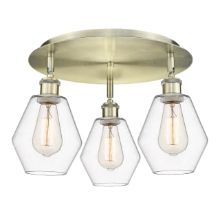 A thumbnail of the Innovations Lighting 516-3C-10-18 Cindyrella Flush Antique Brass / Clear