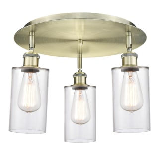 A thumbnail of the Innovations Lighting 516-3C-10-16 Clymer Flush Antique Brass / Clear