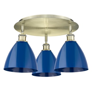 A thumbnail of the Innovations Lighting 516-3C-10-20 Ballston Dome Flush Antique Brass / Blue