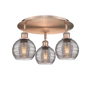 A thumbnail of the Innovations Lighting 516-3C 9 18 Athens Deco Swirl Semi-Flush Antique Copper / Light Smoke Deco Swirl