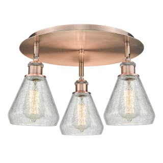 A thumbnail of the Innovations Lighting 516-3C-10-18 Conesus Flush Antique Copper / Clear Crackle