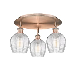 A thumbnail of the Innovations Lighting 516-3C-10-18 Norfolk Flush Antique Copper / Clear