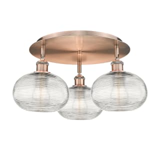 A thumbnail of the Innovations Lighting 516-3C-10-20 Ithaca Flush Antique Copper / Clear Ithaca