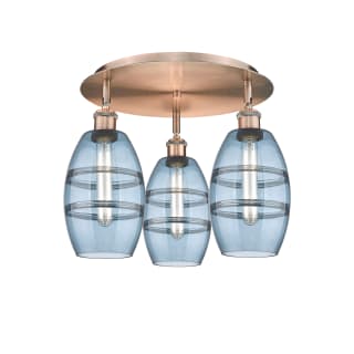 A thumbnail of the Innovations Lighting 516-3C-9-18 Vaz Flush Antique Copper / Blue