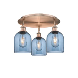 A thumbnail of the Innovations Lighting 516-3C-11-18 Bella Flush Antique Copper / Princess Blue