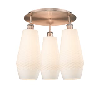A thumbnail of the Innovations Lighting 516-3C-17-19 Windham Flush Antique Copper / White