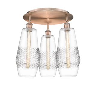 A thumbnail of the Innovations Lighting 516-3C-17-19 Windham Flush Antique Copper / Clear