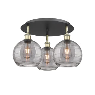 A thumbnail of the Innovations Lighting 516-3C 11 20 Athens Deco Swirl Semi-Flush Black Antique Brass / Light Smoke Deco Swirl