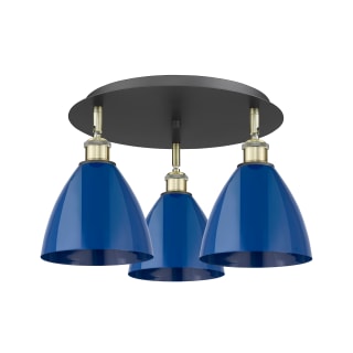 A thumbnail of the Innovations Lighting 516-3C-10-20 Ballston Dome Flush Black Antique Brass / Blue