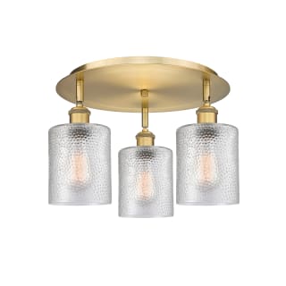 A thumbnail of the Innovations Lighting 516-3C-10-18 Cobbleskill Flush Brushed Brass / Clear