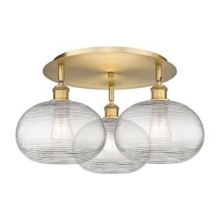 A thumbnail of the Innovations Lighting 516-3C-11-22 Ithaca Flush Brushed Brass / Clear Ithaca