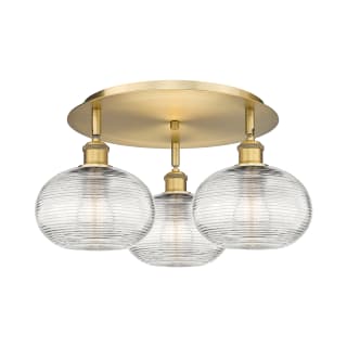 A thumbnail of the Innovations Lighting 516-3C-10-20 Ithaca Flush Brushed Brass / Clear Ithaca