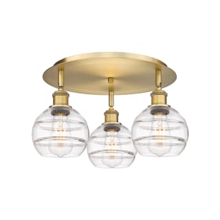 A thumbnail of the Innovations Lighting 516-3C-9-18 Rochester Flush Brushed Brass / Clear