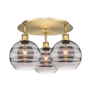 A thumbnail of the Innovations Lighting 516-3C-11-20 Rochester Flush Brushed Brass / Light Smoke