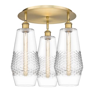 A thumbnail of the Innovations Lighting 516-3C-17-19 Windham Flush Brushed Brass / Clear