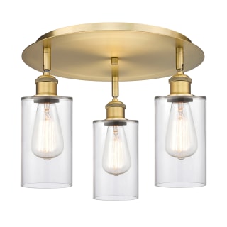 A thumbnail of the Innovations Lighting 516-3C-10-16 Clymer Flush Brushed Brass / Clear