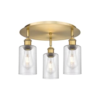 A thumbnail of the Innovations Lighting 516-3C-10-16 Clymer Flush Brushed Brass / Seedy