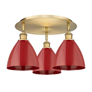 A thumbnail of the Innovations Lighting 516-3C-10-20 Ballston Dome Flush Brushed Brass / Red