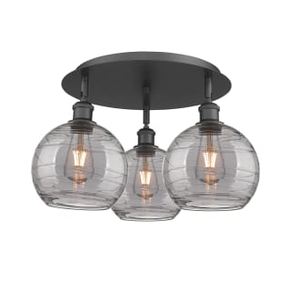 A thumbnail of the Innovations Lighting 516-3C 11 20 Athens Deco Swirl Semi-Flush Matte Black / Light Smoke Deco Swirl