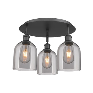 A thumbnail of the Innovations Lighting 516-3C-11-18 Bella Flush Matte Black / Light Smoke