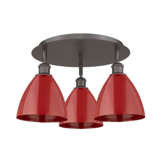 A thumbnail of the Innovations Lighting 516-3C-10-20 Ballston Dome Flush Oil Rubbed Bronze / Red