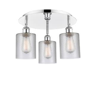 A thumbnail of the Innovations Lighting 516-3C-10-18 Cobbleskill Flush Polished Chrome / Clear