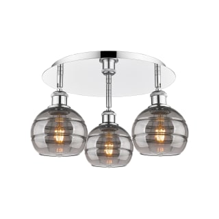 A thumbnail of the Innovations Lighting 516-3C-9-18 Rochester Flush Polished Chrome / Light Smoke