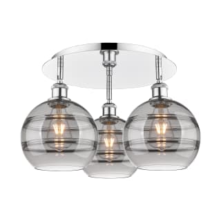 A thumbnail of the Innovations Lighting 516-3C-11-20 Rochester Flush Polished Chrome / Light Smoke