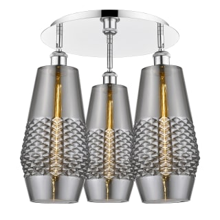 A thumbnail of the Innovations Lighting 516-3C-17-19 Windham Flush Polished Chrome / Smoked