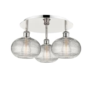 A thumbnail of the Innovations Lighting 516-3C-10-20 Ithaca Flush Polished Nickel / Clear Ithaca