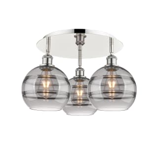 A thumbnail of the Innovations Lighting 516-3C-11-20 Rochester Flush Polished Nickel / Light Smoke