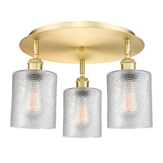 A thumbnail of the Innovations Lighting 516-3C-10-18 Cobbleskill Flush Satin Gold / Clear