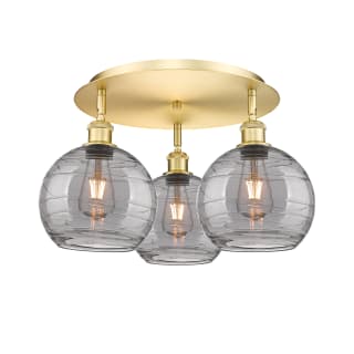 A thumbnail of the Innovations Lighting 516-3C 11 20 Athens Deco Swirl Semi-Flush Satin Gold / Light Smoke Deco Swirl