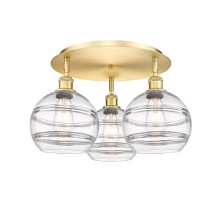 A thumbnail of the Innovations Lighting 516-3C-11-20 Rochester Flush Satin Gold / Clear