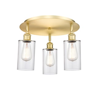 A thumbnail of the Innovations Lighting 516-3C-10-16 Clymer Flush Satin Gold / Clear