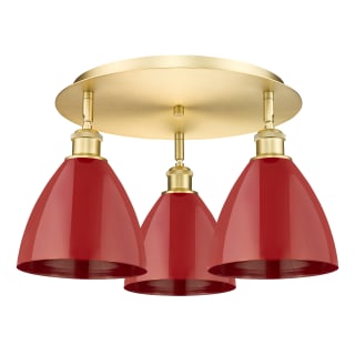 A thumbnail of the Innovations Lighting 516-3C-10-20 Ballston Dome Flush Satin Gold / Red